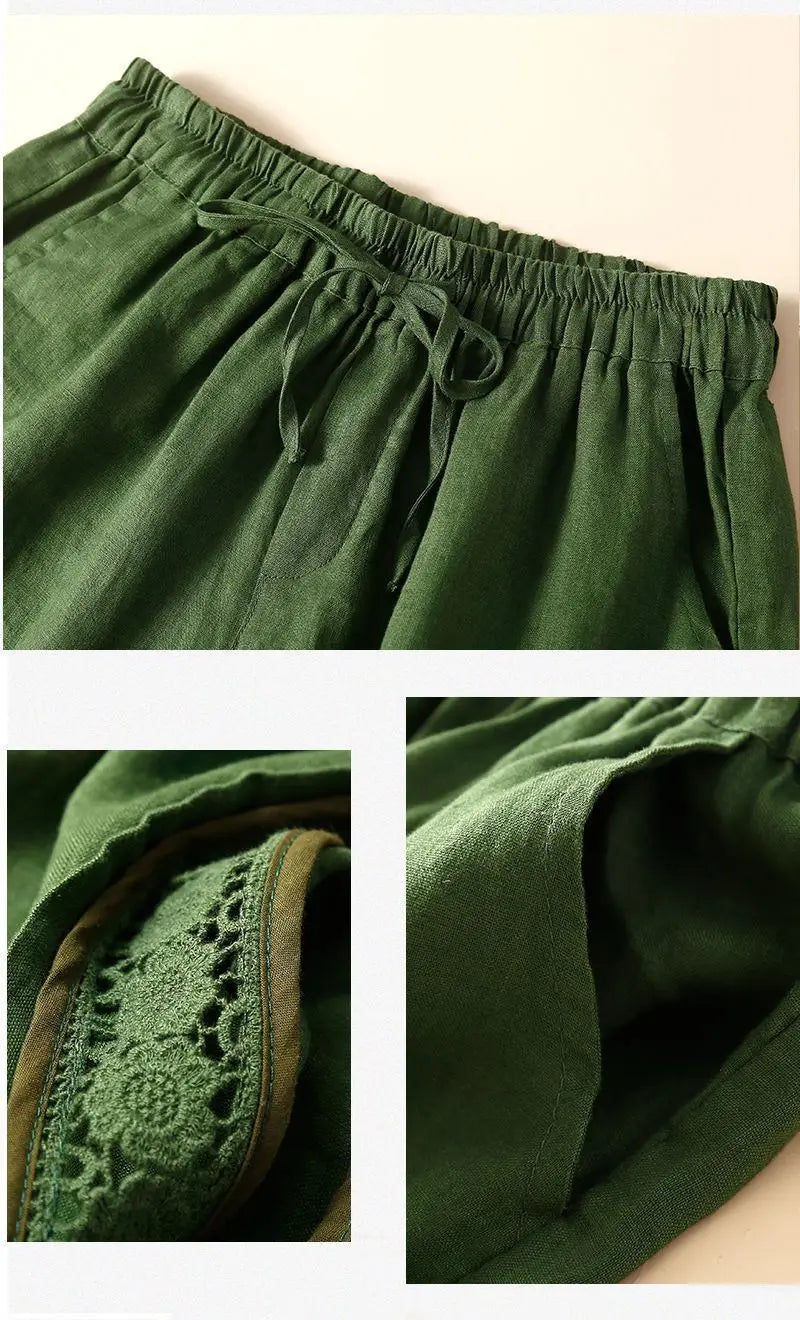 Anna-Berg | Embroidered Linen Shorts