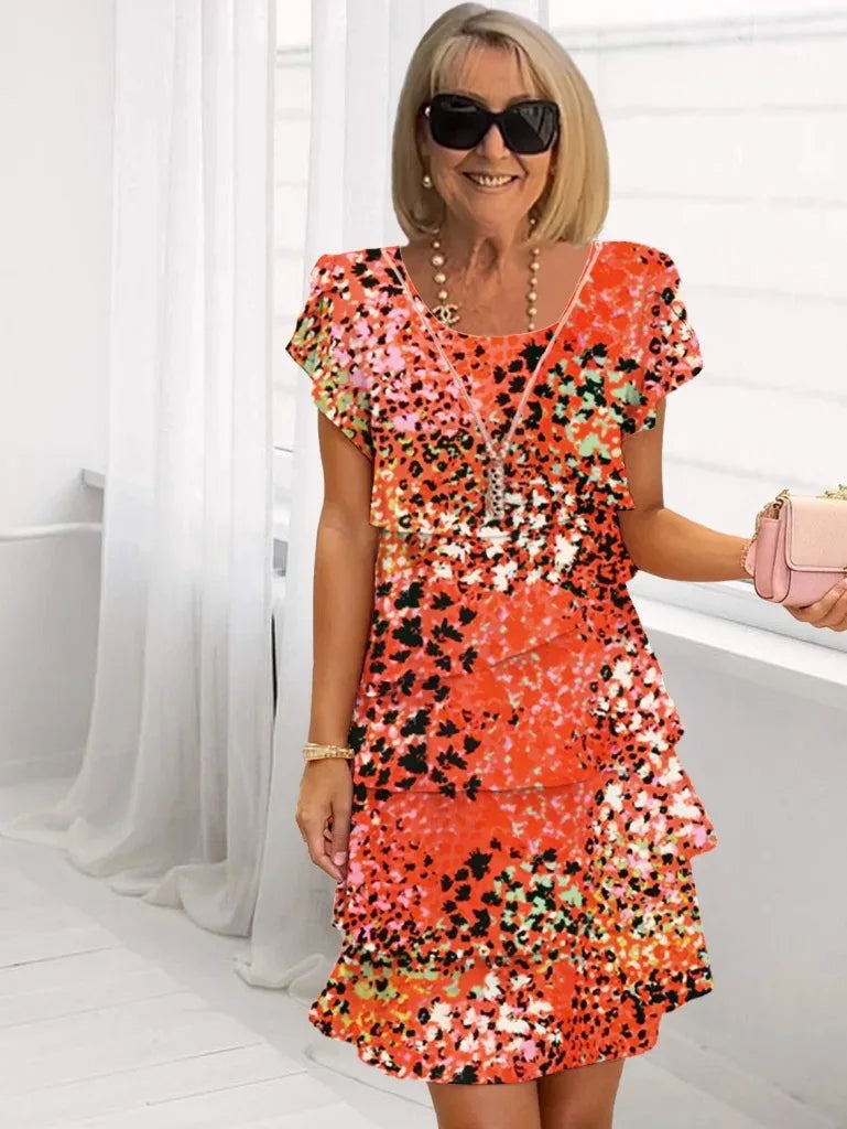 Anna-Berg | Elegant Comfort Ruffle Dress for Effortless Elegance