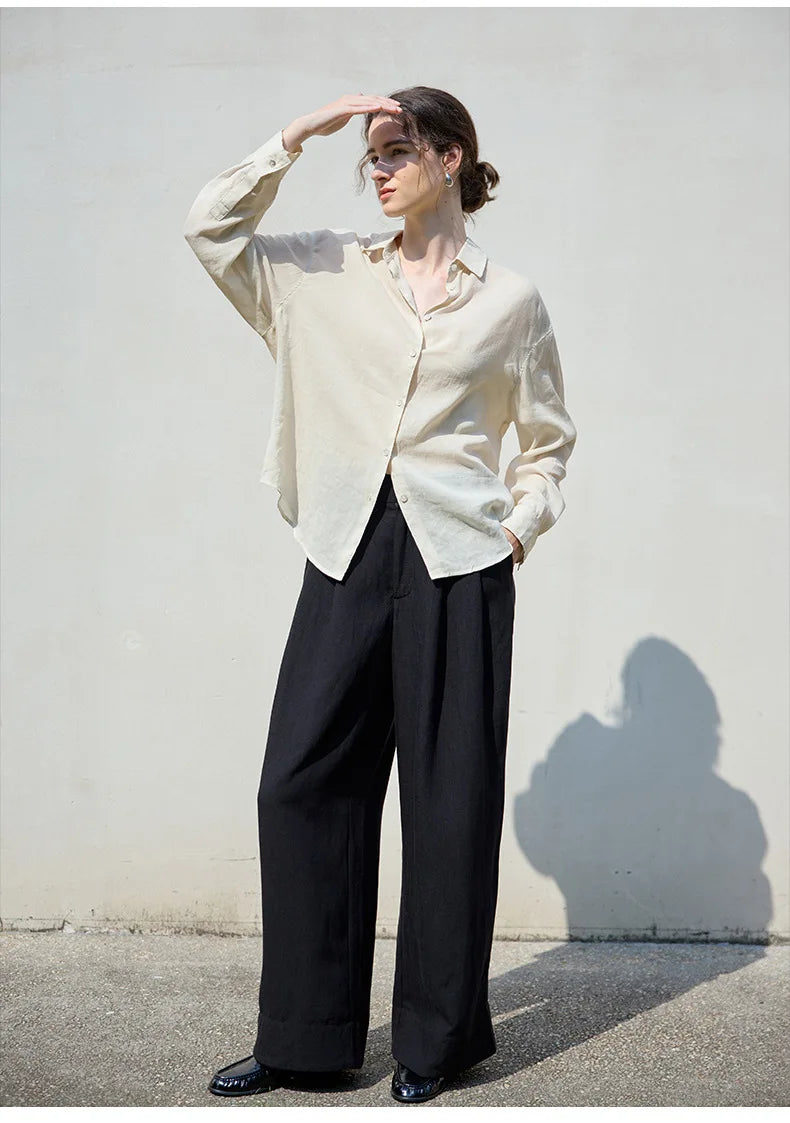 Anna-Berg | Relaxed Fit Button-Up Ramie Shirt