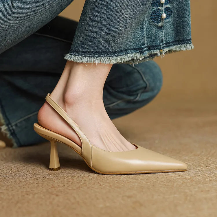 Anna-Berg | Leather Slingback Heels