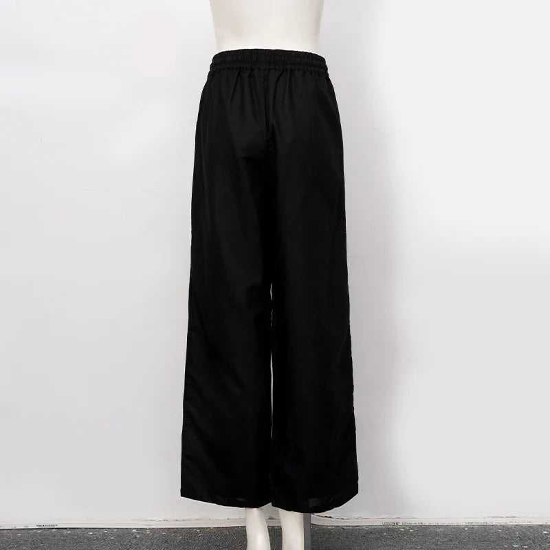 Anna-Berg | Natural Drawstring Waist Relaxed Fit Linen Pant