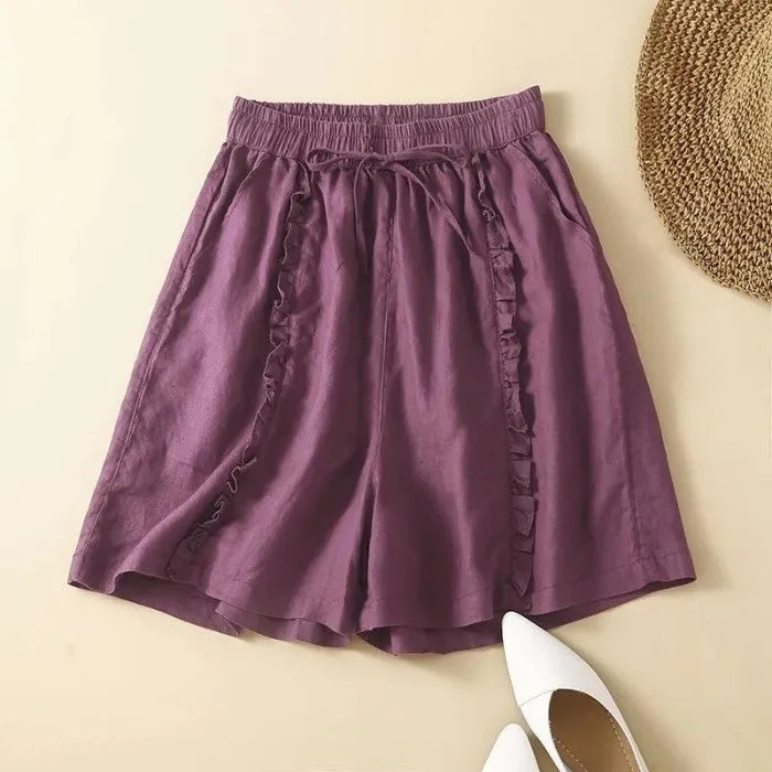 Anna-Berg | Ruffle-Trim Linen Shorts