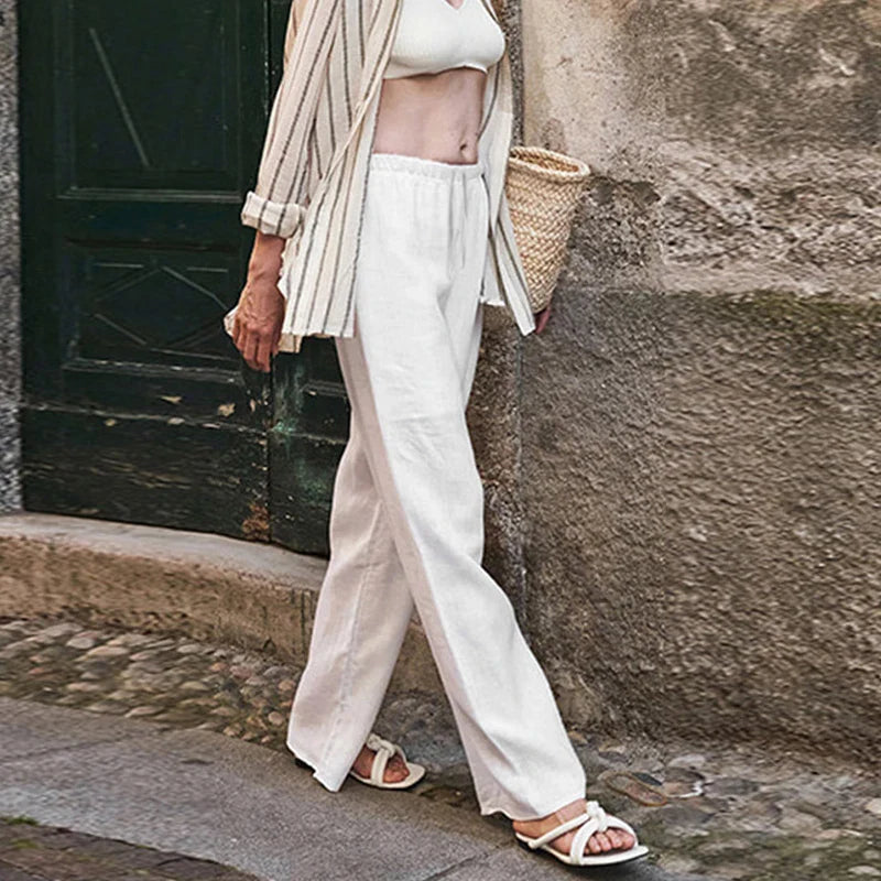 Anna-Berg | Sand Wide-Leg Linen Pant