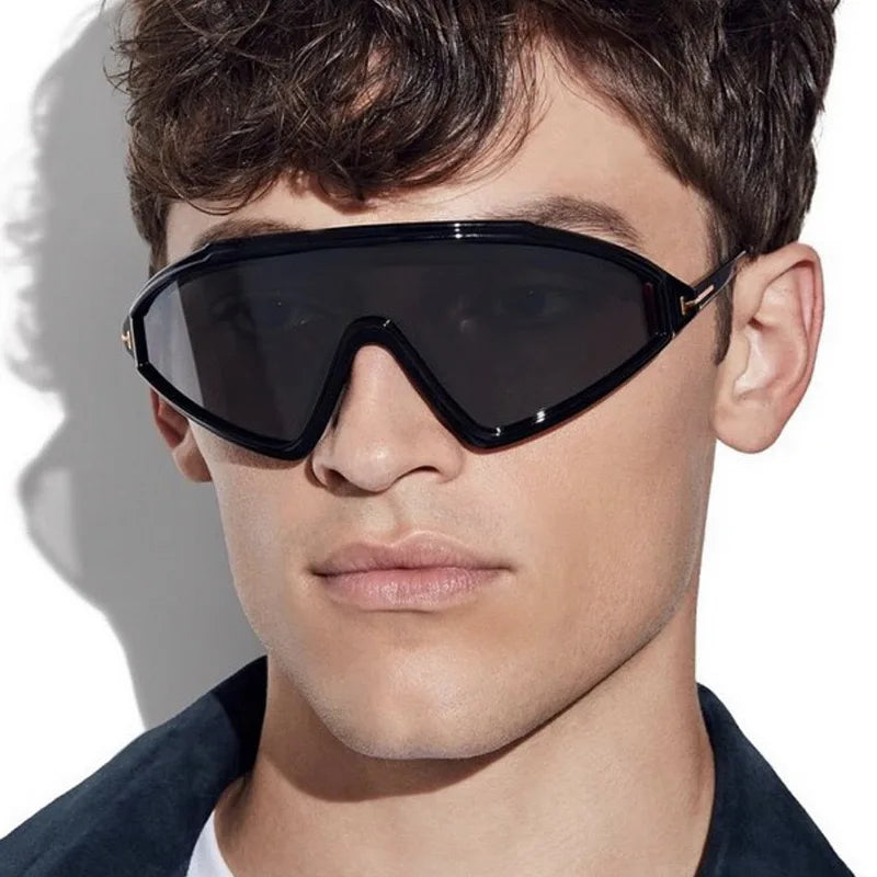 Anna-Berg | Black Angled Acetate Sunglasses