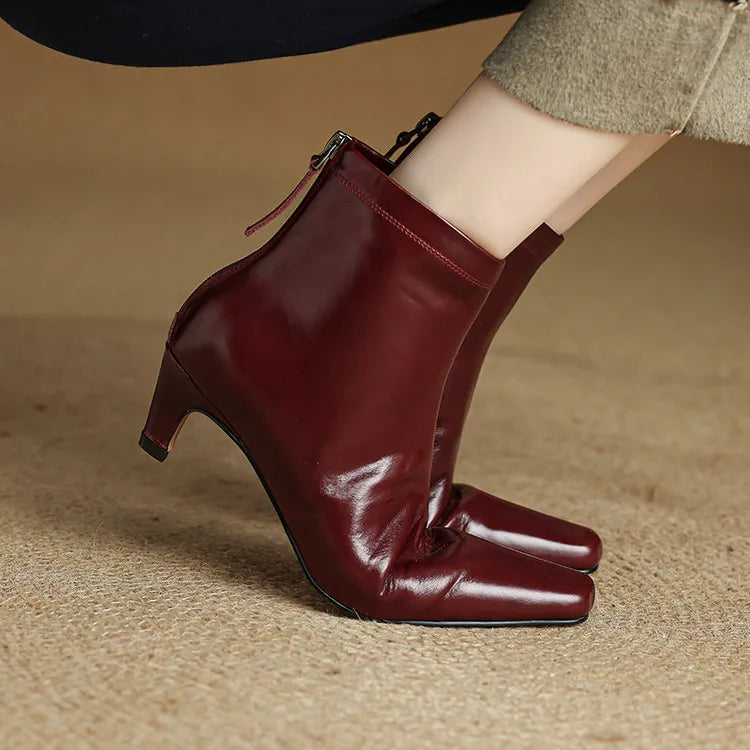 Anna-Berg | Black Leather Ankle Boots