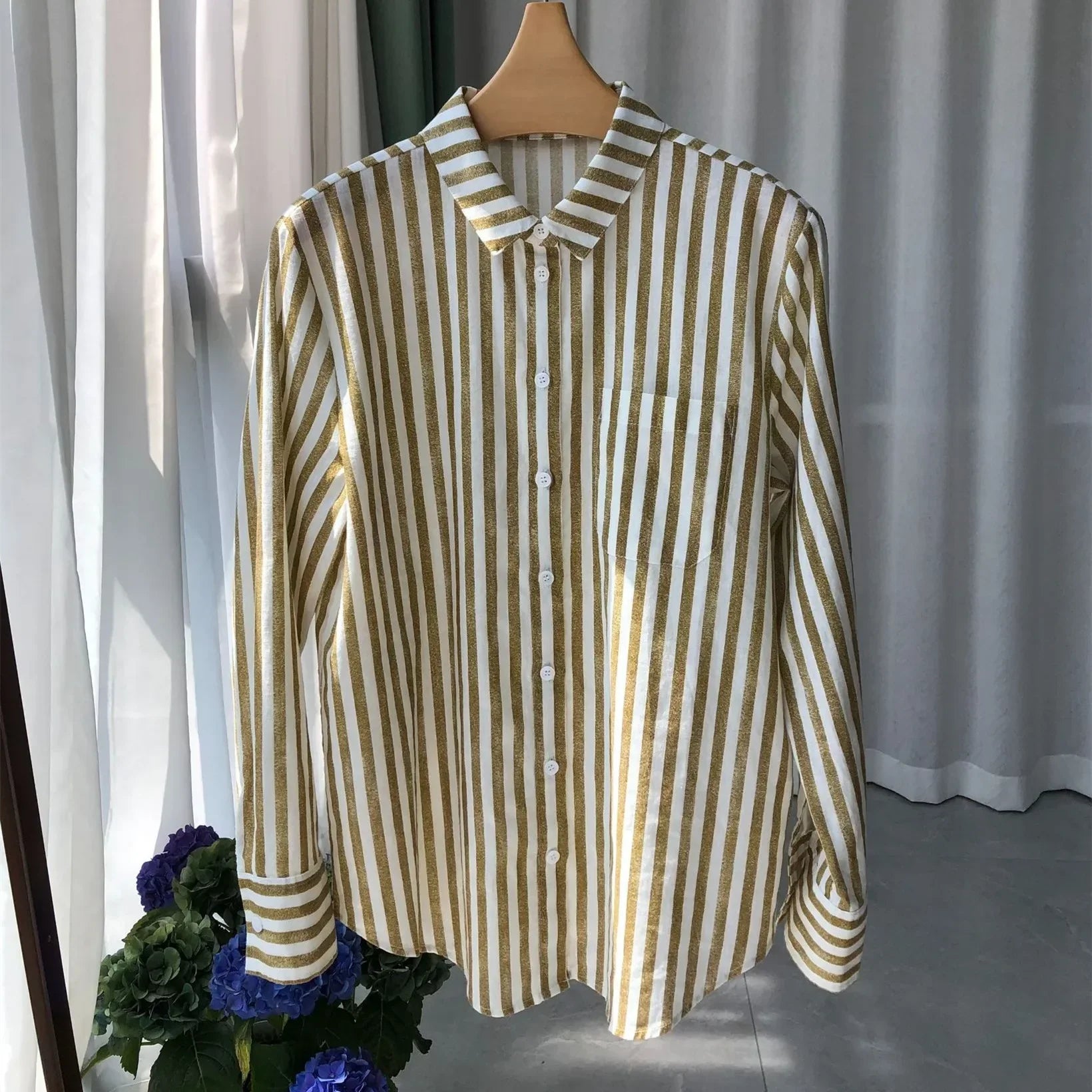 Anna-Berg | Relaxed Fit Striped Linen Shirt