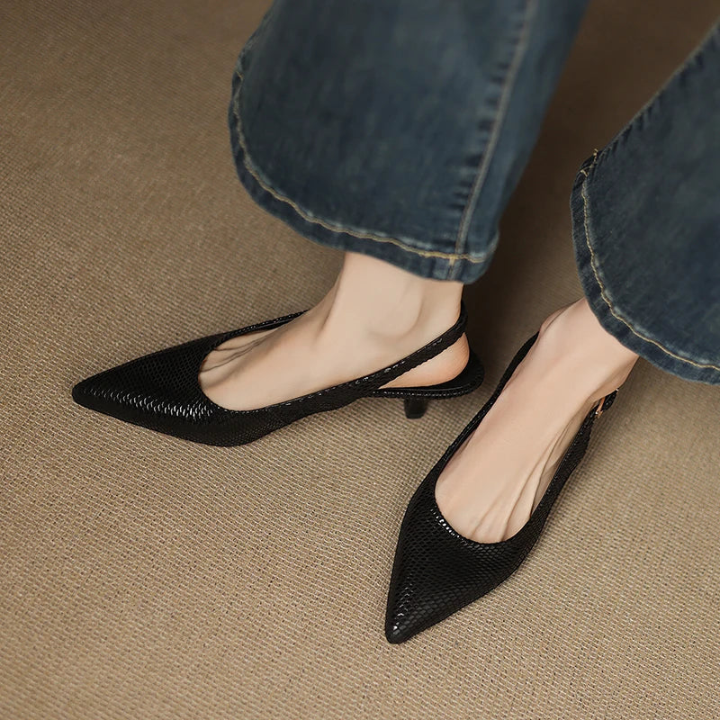 Anna-Berg | Slingback Heels in Leather