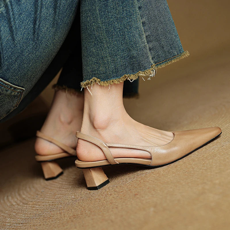 Anna-Berg | Leather Slingback Heels