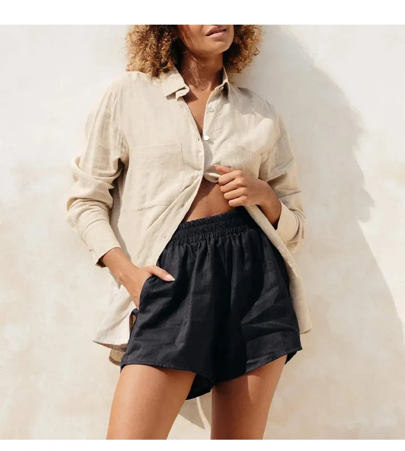 Anna-Berg | Oversized Patch-Pocket Linen Shirt