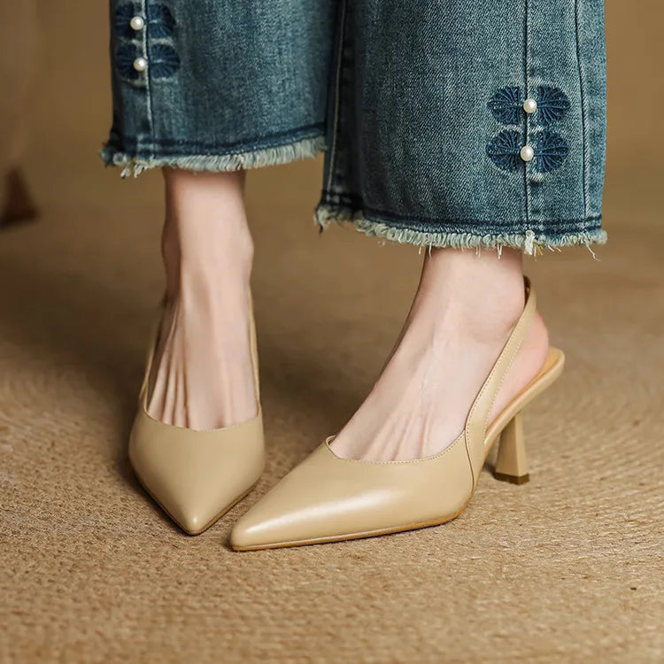 Anna-Berg | Leather Slingback Heels