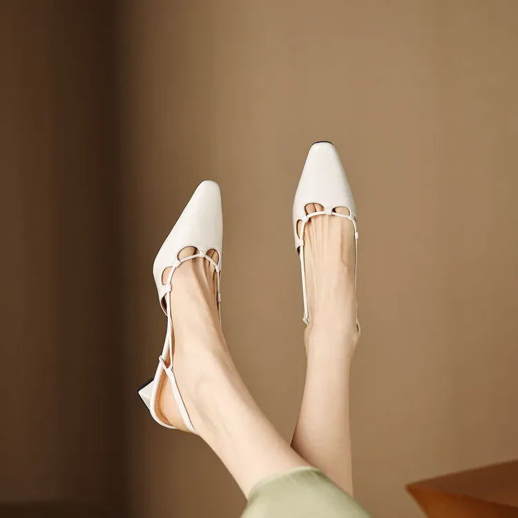 Anna-Berg | Genuine Leather Slingback Heels