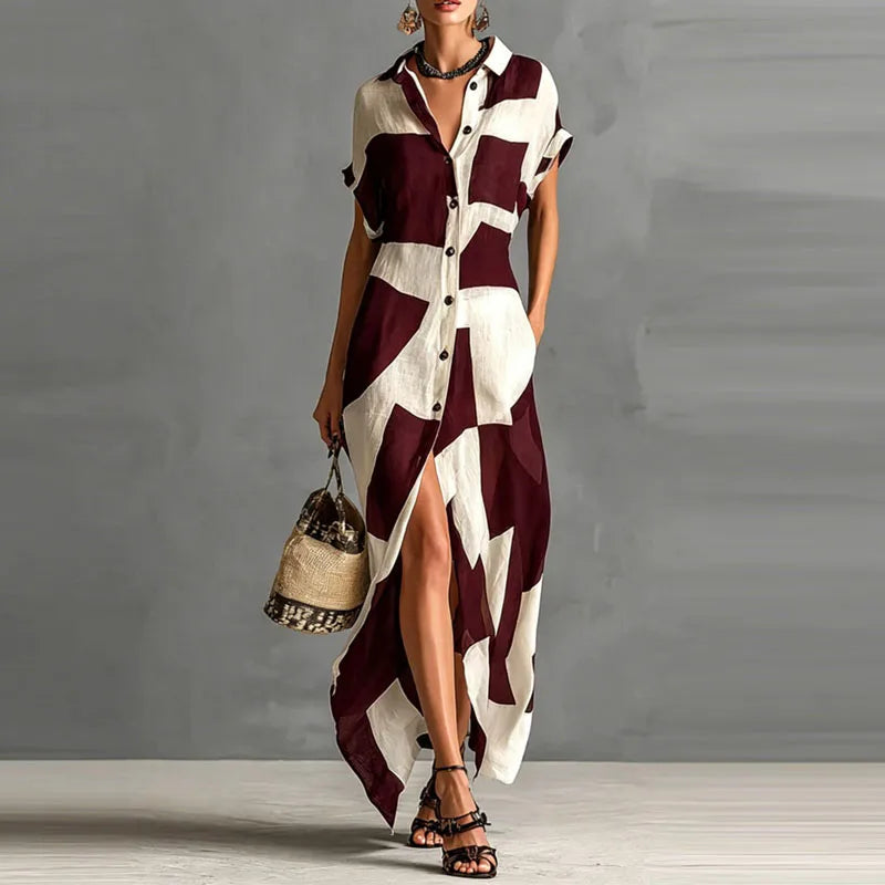 Anna-Berg | Printed Button Down Dress