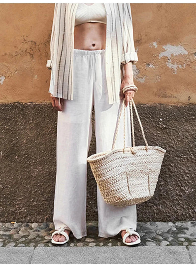 Anna-Berg | Sand Wide-Leg Linen Pant