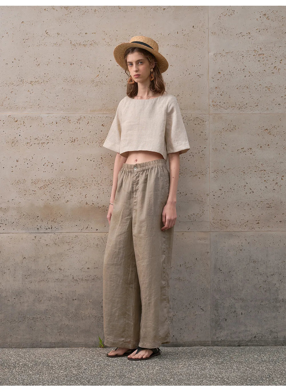 Anna-Berg | Boxy Cropped Linen Top