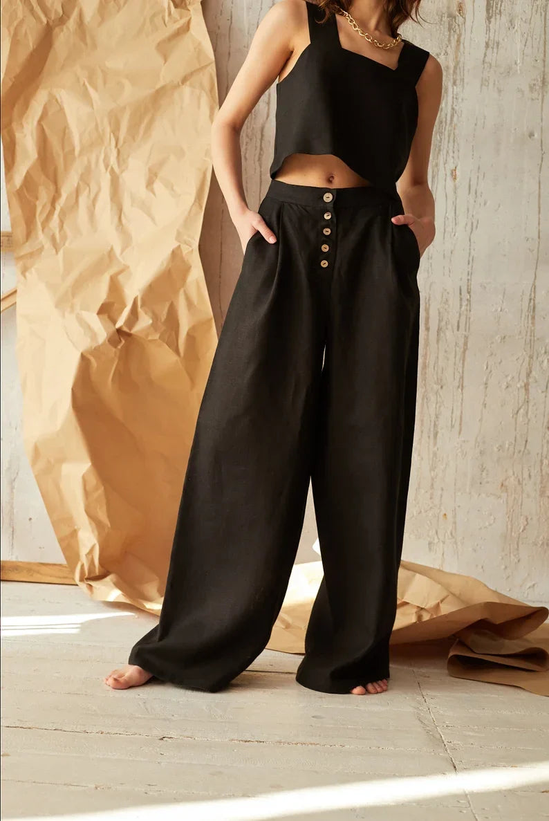 Anna-Berg | Wide-Leg Cotton Pant