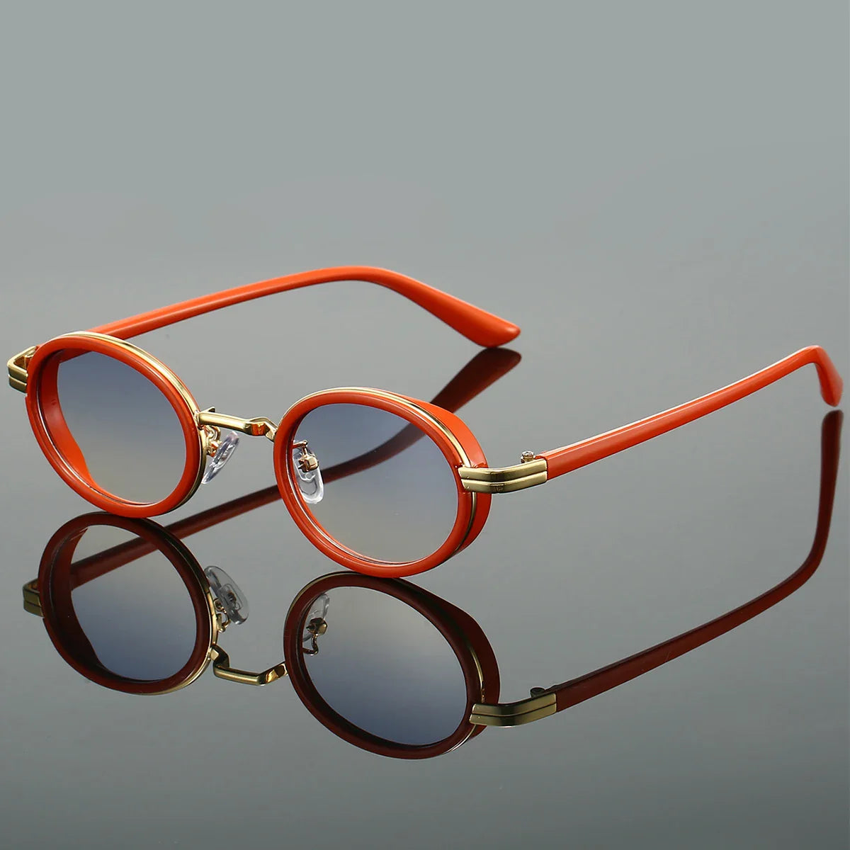 Anna-Berg | Black Polarized Round Metal Sunglasses