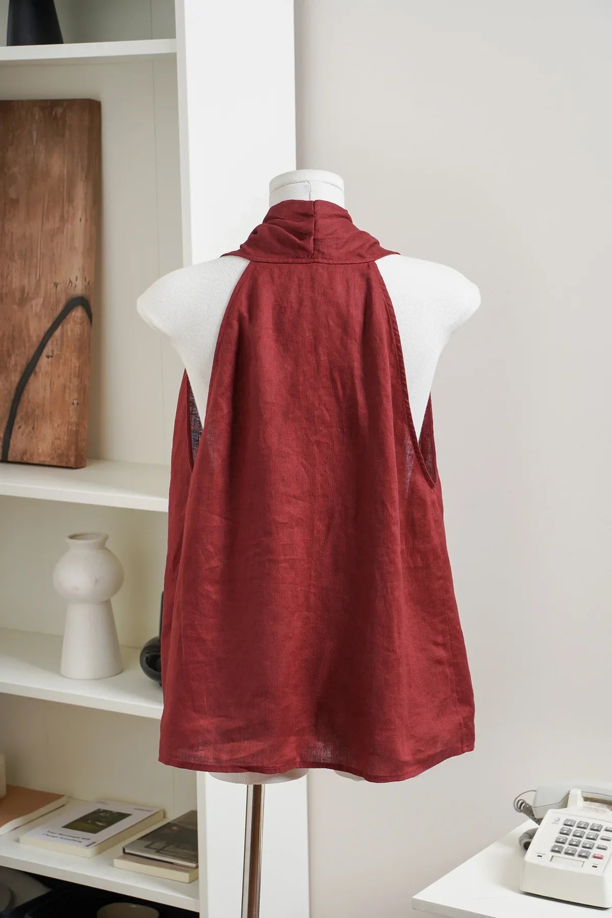 Anna-Berg | Natural Draped Linen Vest