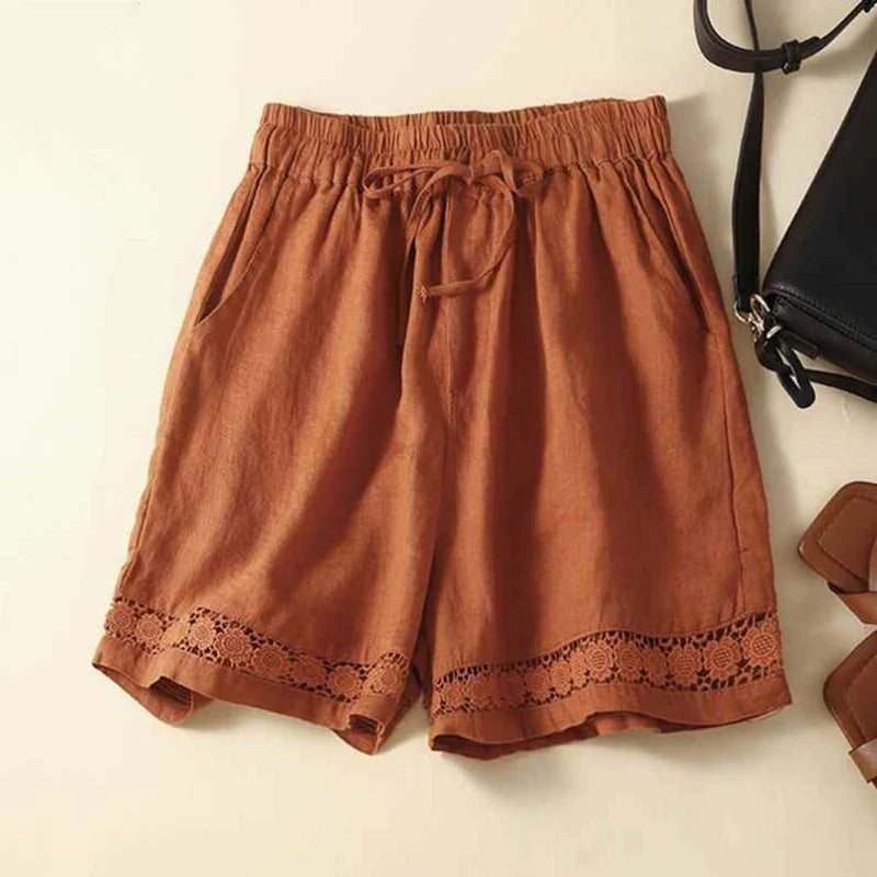 Anna-Berg | Embroidered Linen Shorts