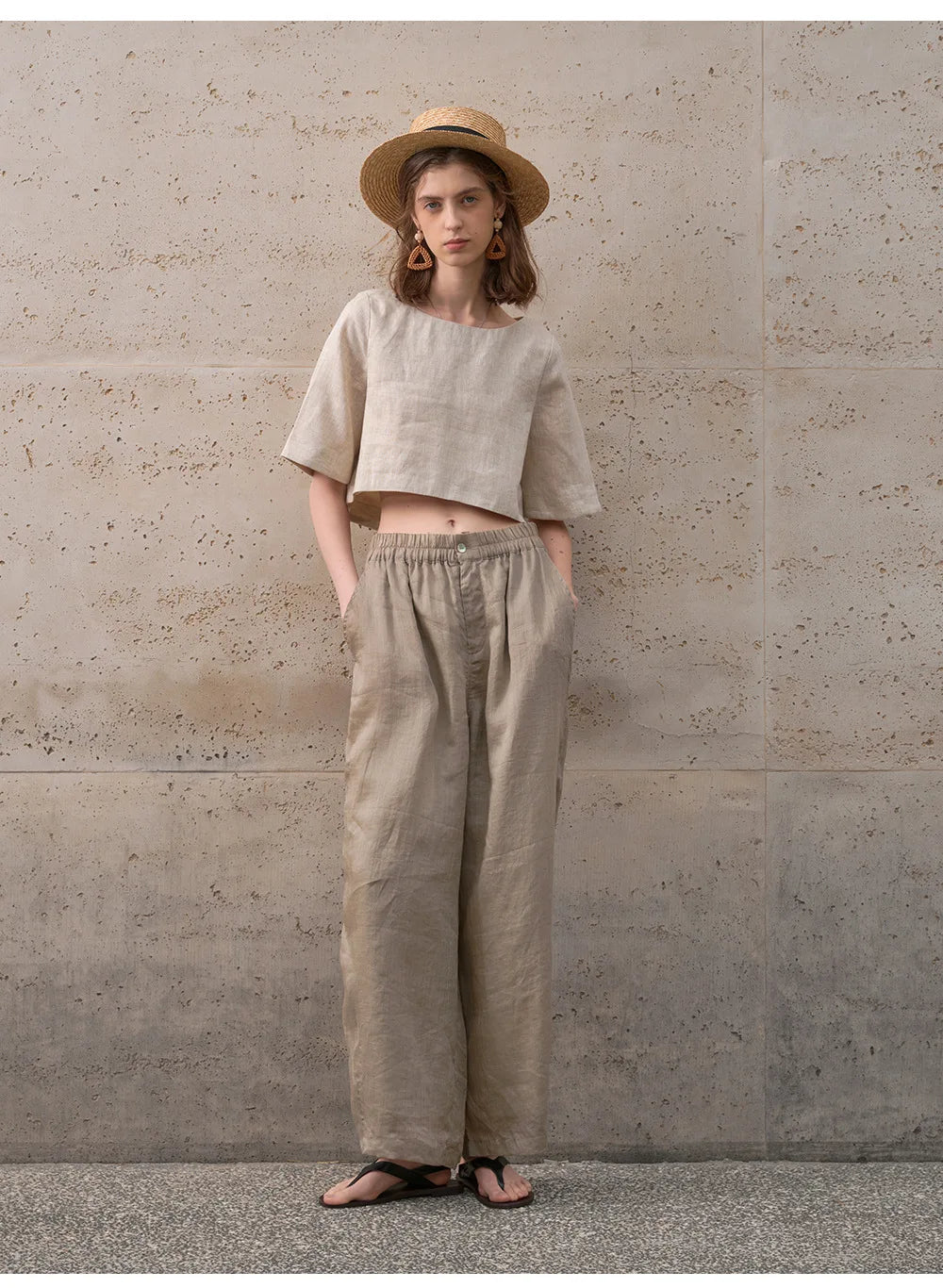 Anna-Berg | Boxy Cropped Linen Top