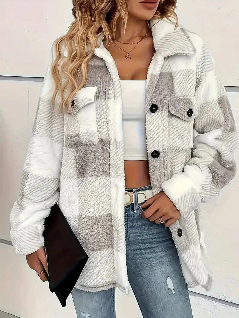 Anna-Berg | Plaid Fleece Jacket