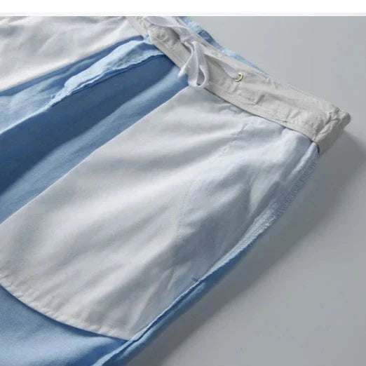 Anna-Berg | Natural Relaxed Fit Drawstring Waist Cotton-Linen Blend Shorts