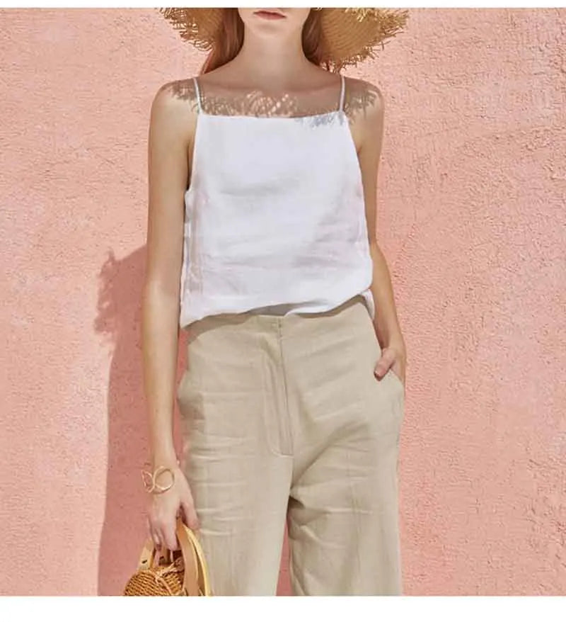Anna-Berg | Satin-Strap Linen Cami