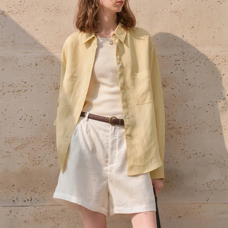 Anna-Berg | Oversized Patch-Pocket Linen Shirt