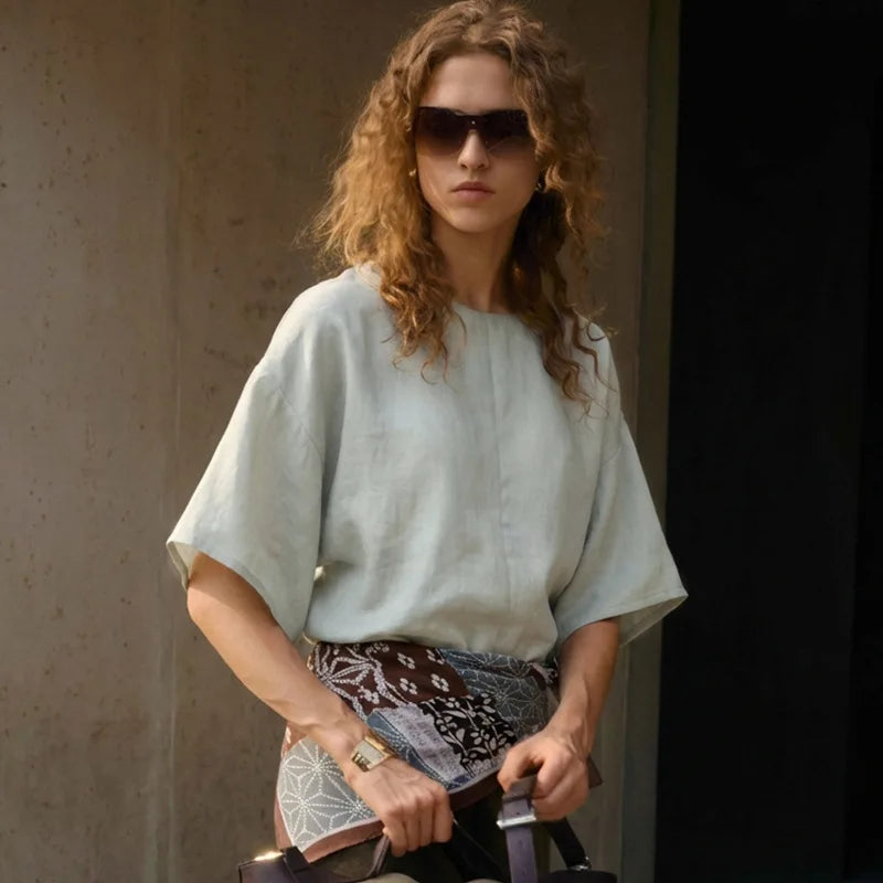 Anna-Berg | Flared-Sleeve Linen Pullover