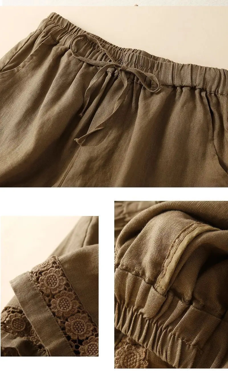 Anna-Berg | Embroidered Linen Shorts