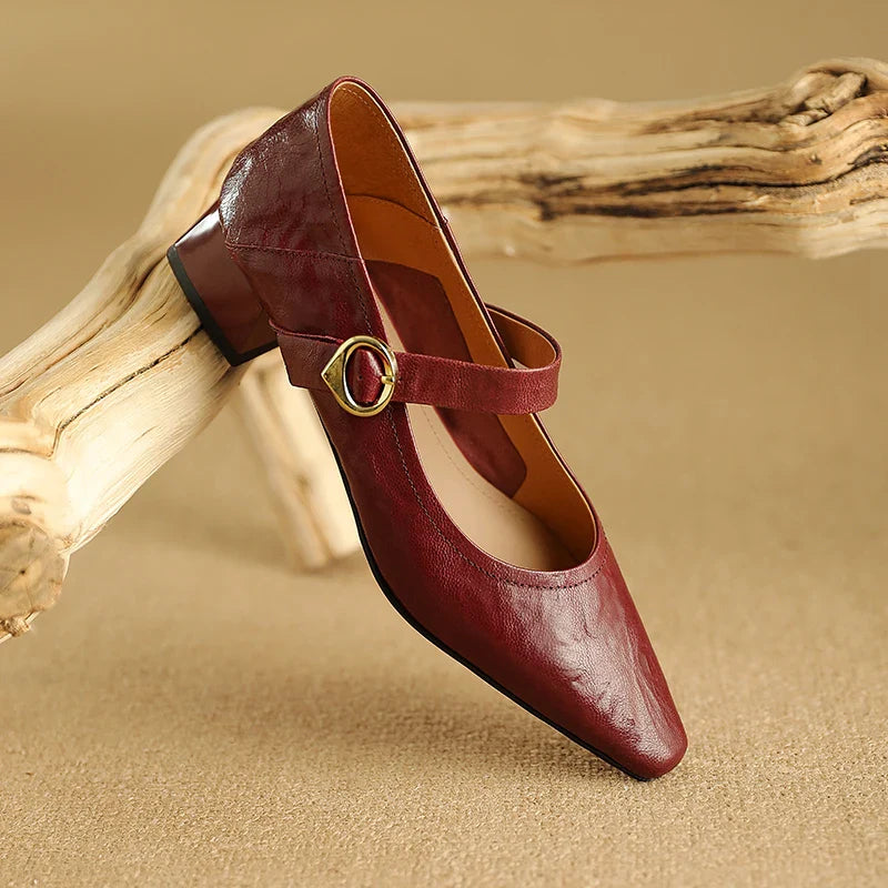 Anna-Berg | Merlot Leather Heels