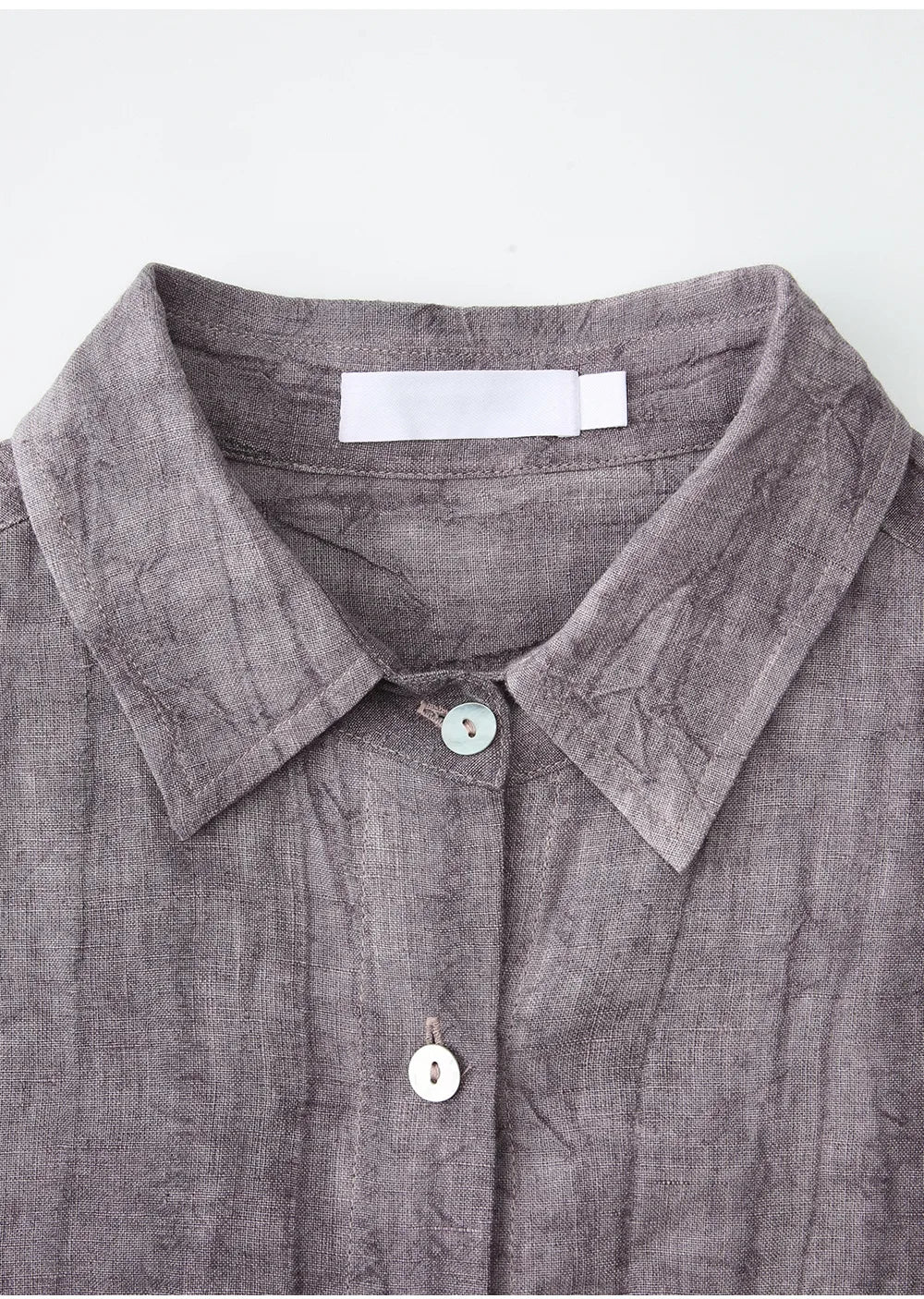 Anna-Berg | Pleated Button-Up Linen Shirt