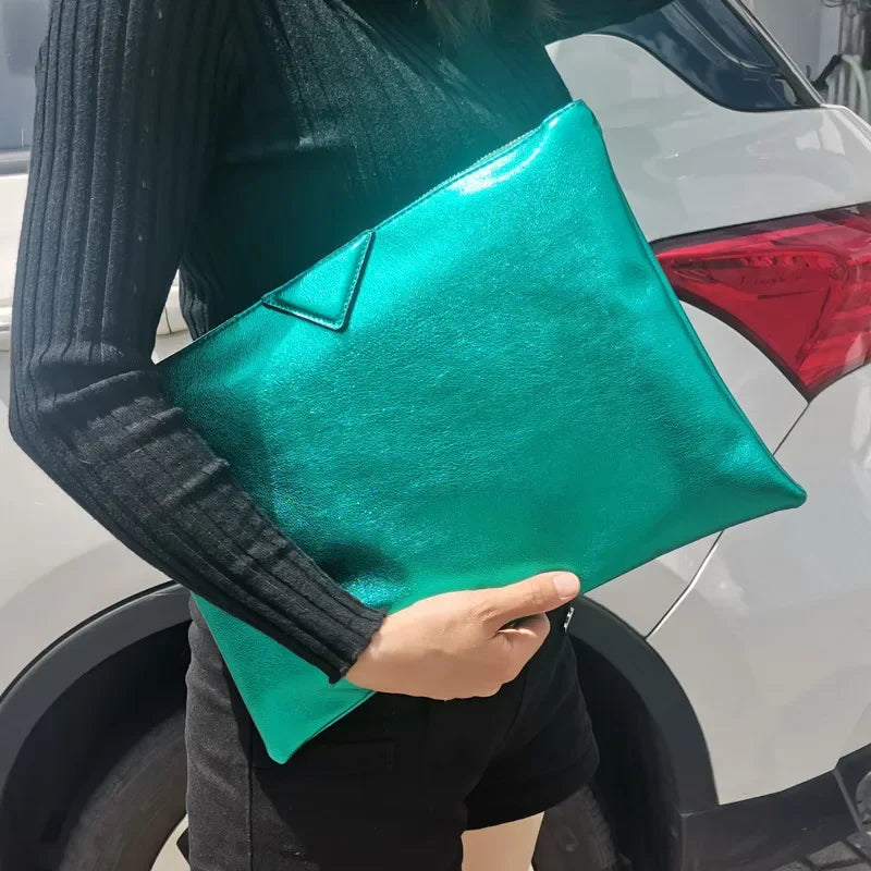 Anna-Berg | Clutch, Women's, Leather, Slim, Black, Elegant