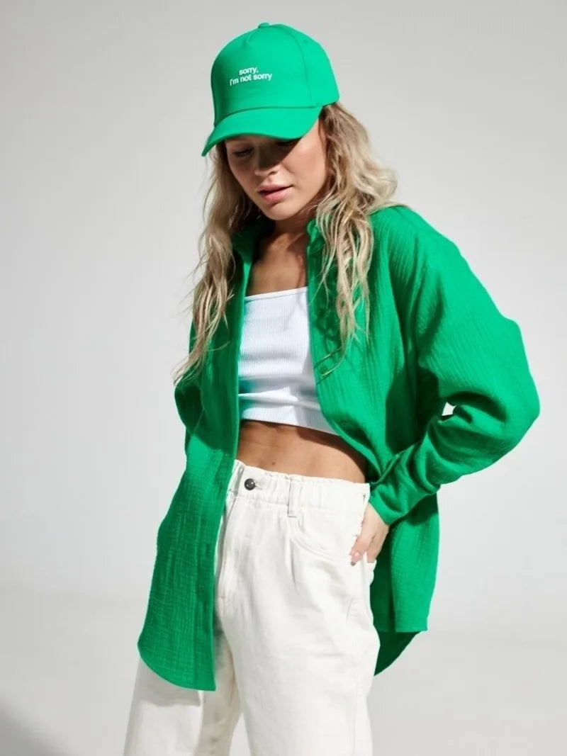 Anna-Berg | White Short-Sleeve Button-Up Cotton Shirt