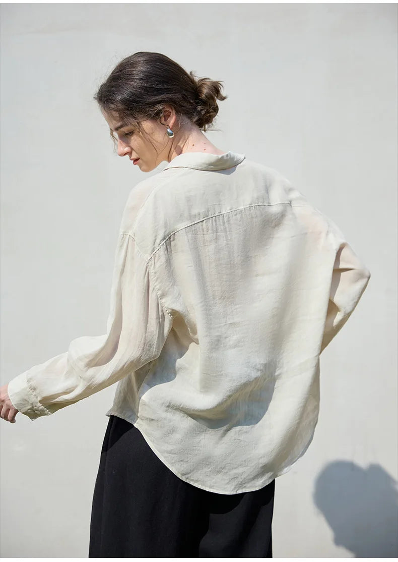 Anna-Berg | Relaxed Fit Button-Up Ramie Shirt