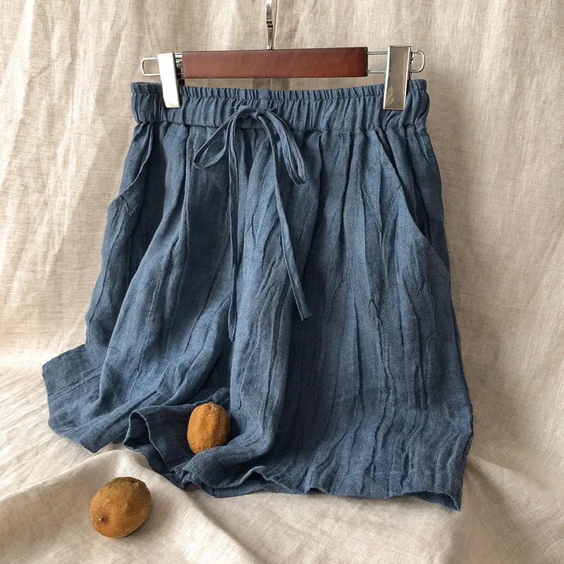 Anna-Berg | High-Waist Relaxed Fit Linen Shorts