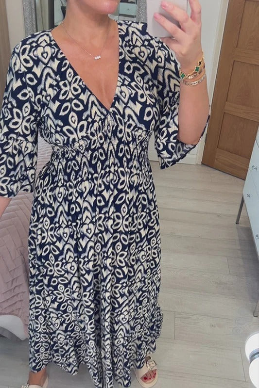 Anna-Berg | Flowing Bohemian Midi Dress By Selene for a Polished Look