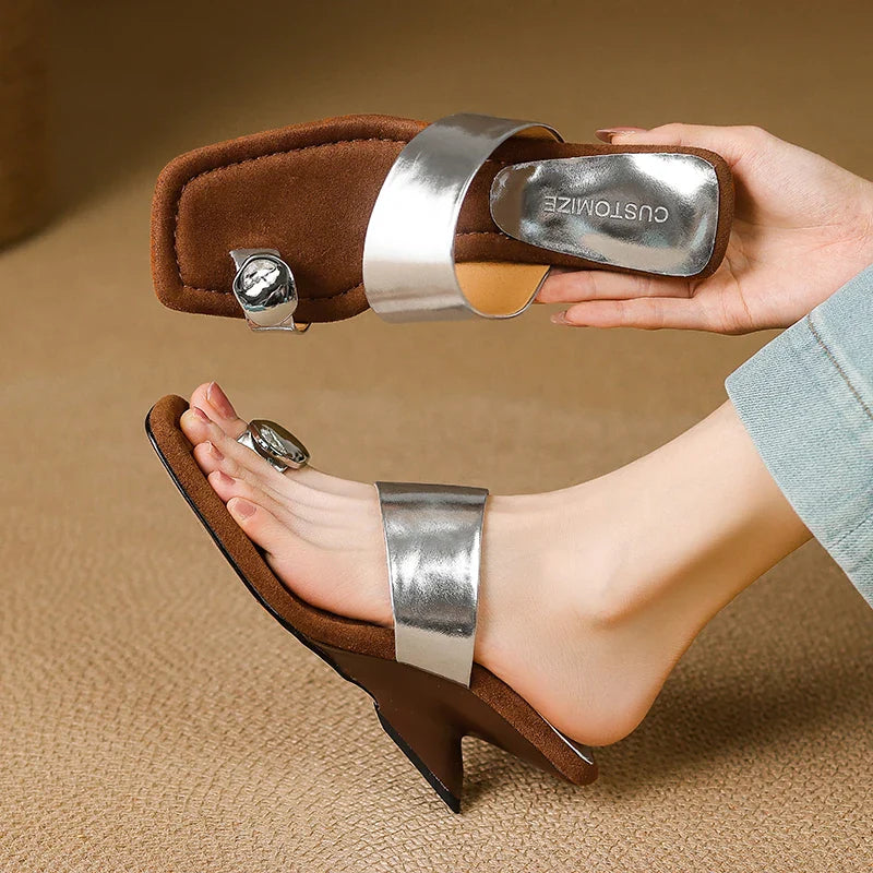 Anna-Berg | Silver Sculptural Heel Slide