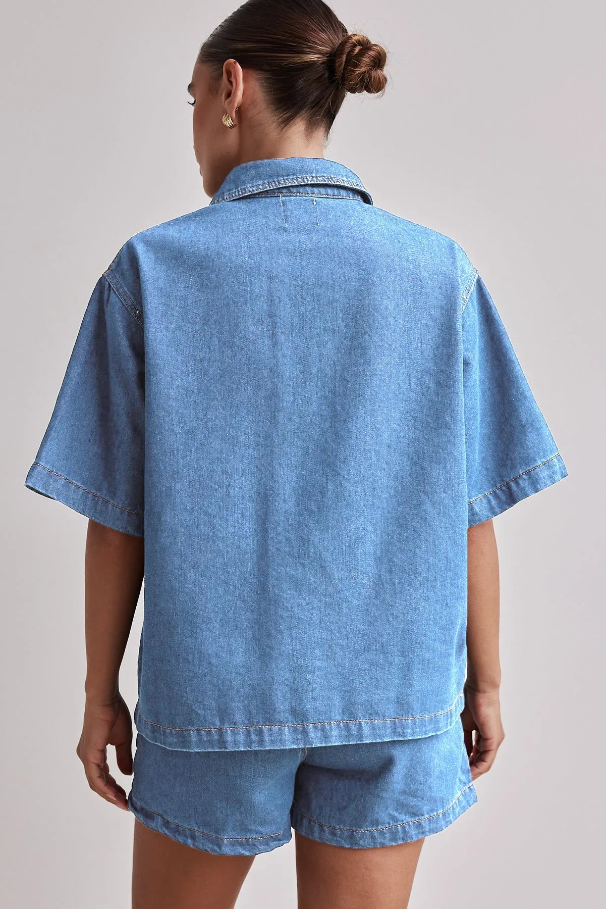 Anna-Berg | Indigo High-Waist Denim Two-Piece Set