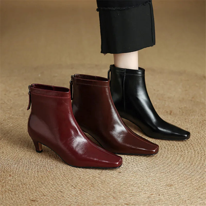 Anna-Berg | Black Leather Ankle Boots