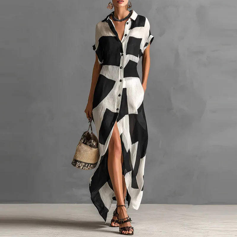 Anna-Berg | Printed Button Down Dress