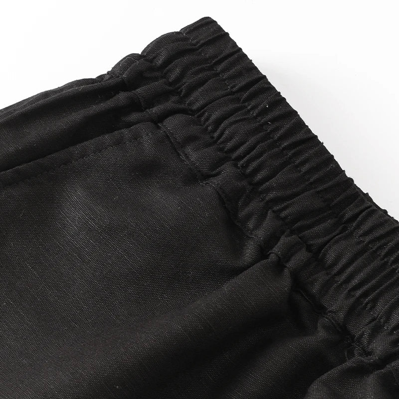 Anna-Berg | Natural Drawstring Waist Relaxed Fit Linen Pant