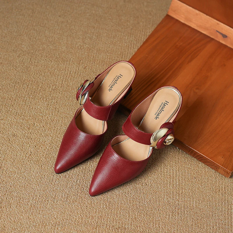 Anna-Berg | Garnet Leather Heels