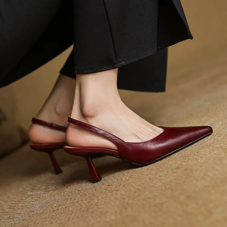 Anna-Berg | Leather Slingback Heels