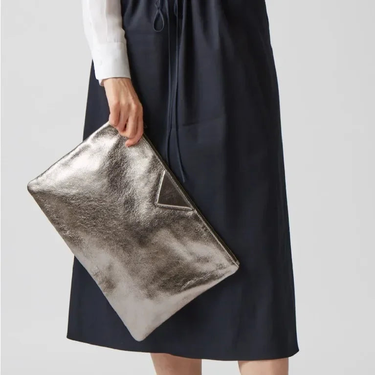 Anna-Berg | Clutch, Women's, Leather, Slim, Black, Elegant