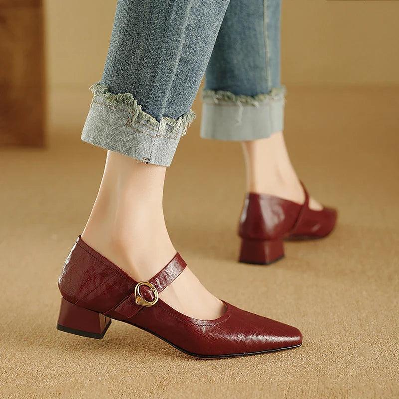 Anna-Berg | Merlot Leather Heels