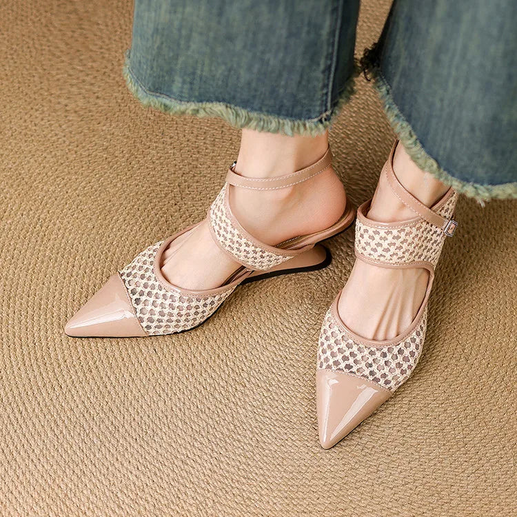 Anna-Berg | Velour Leather Slingbacks