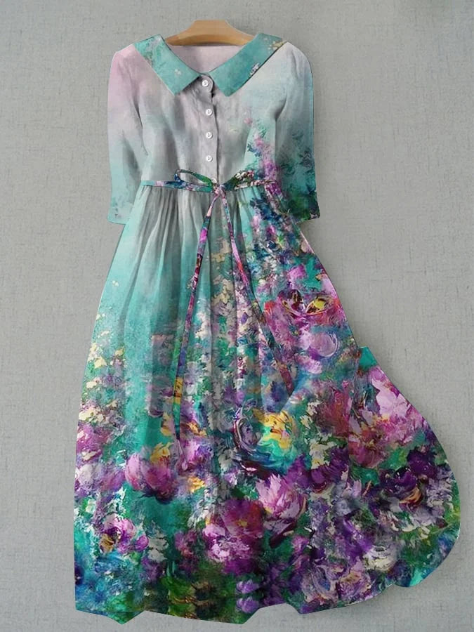 Anna-Berg | Romantic Artistic Floral Dress in a Flattering Cut
