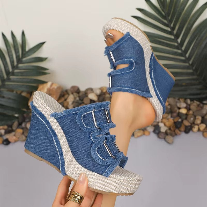 Anna-Berg | Romantic Adjustable Buckle Wedge Sandals Made to Turn Heads