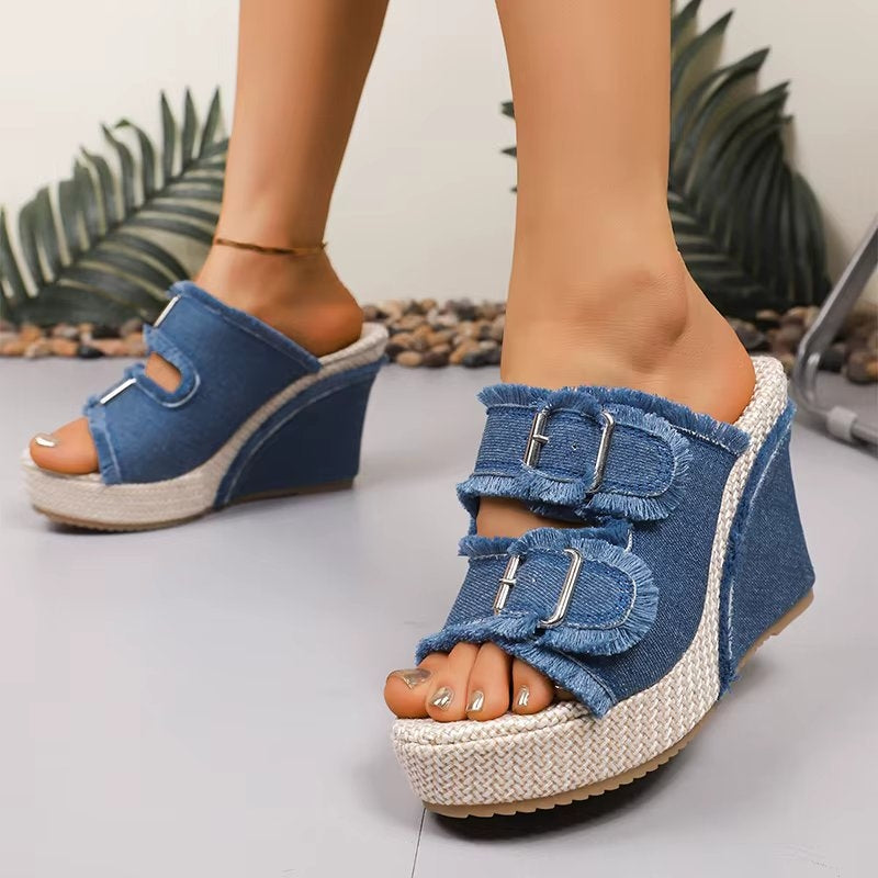 Anna-Berg | Romantic Adjustable Buckle Wedge Sandals Made to Turn Heads