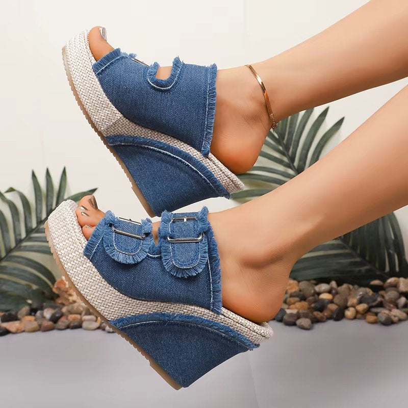 Anna-Berg | Romantic Adjustable Buckle Wedge Sandals Made to Turn Heads